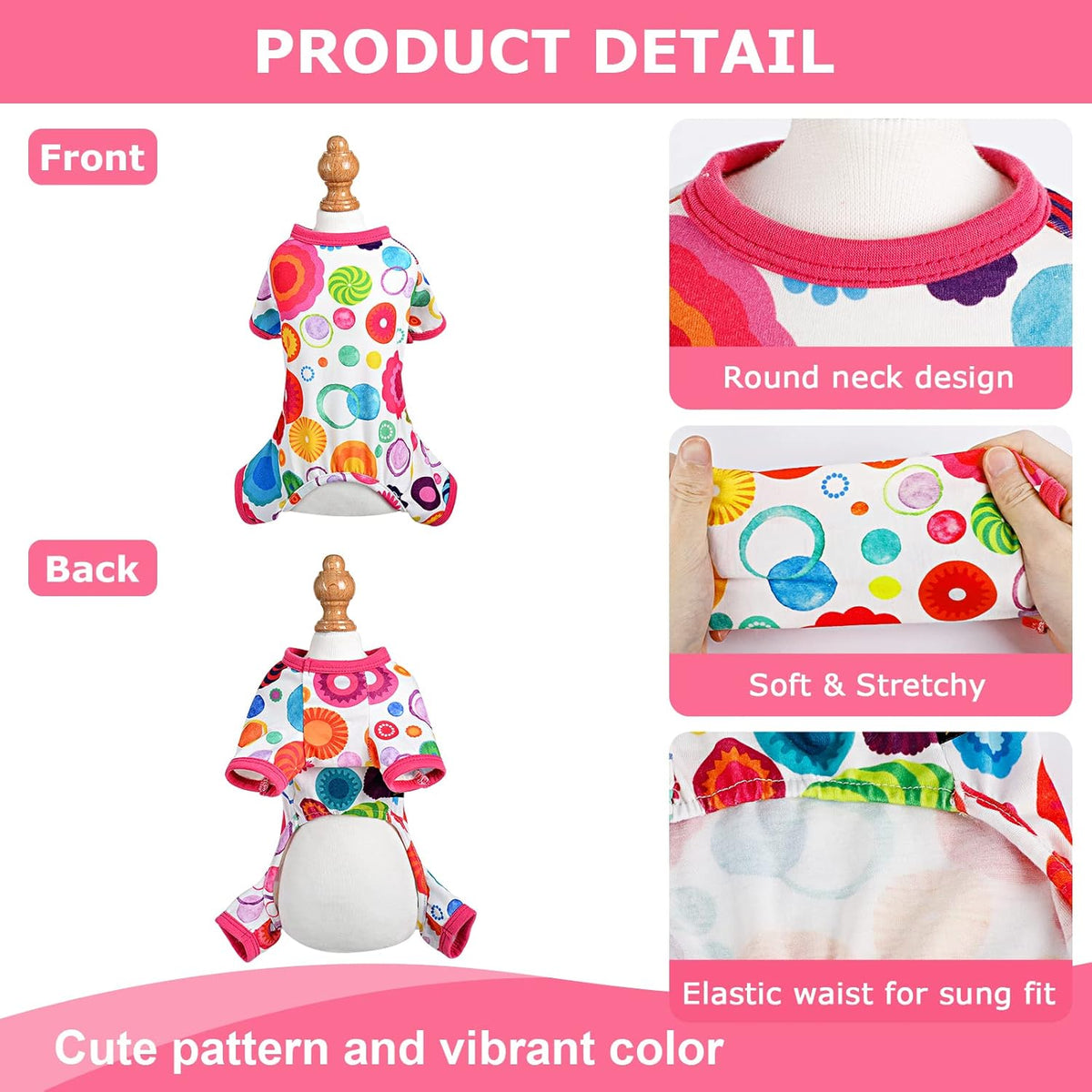 Dog Pajamas Pjs Summer Fall Dog Clothes for Small Dogs Girl - Boy - Medium Size Dogs, Soft Stretchy