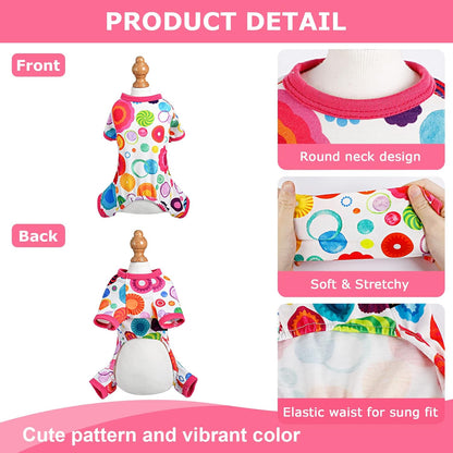 Dog Pajamas Pjs Summer Fall Dog Clothes for Small Dogs Girl - Boy - Medium Size Dogs, Soft Stretchy