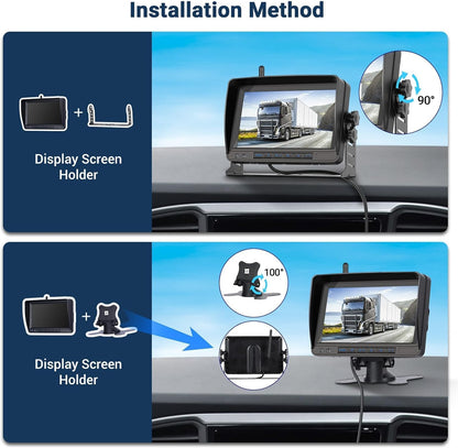 Hikity Wireless Backup Camera Trucks -7 Inch HD 1080P Rear View Camera Monitor Kit, IP68