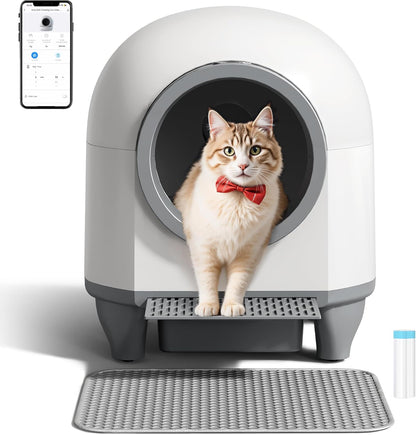 WARCAT Self Cleaning Litter Box Automatic, 90 L Automatic Cat Litter Box for Multiple Cats