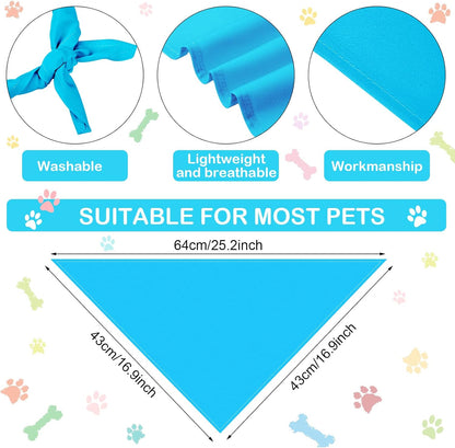Frienda 12 Pcs Plain Dog Bandanas Blank Puppy Adjustable Triangle Solid Color Dog Bandanas