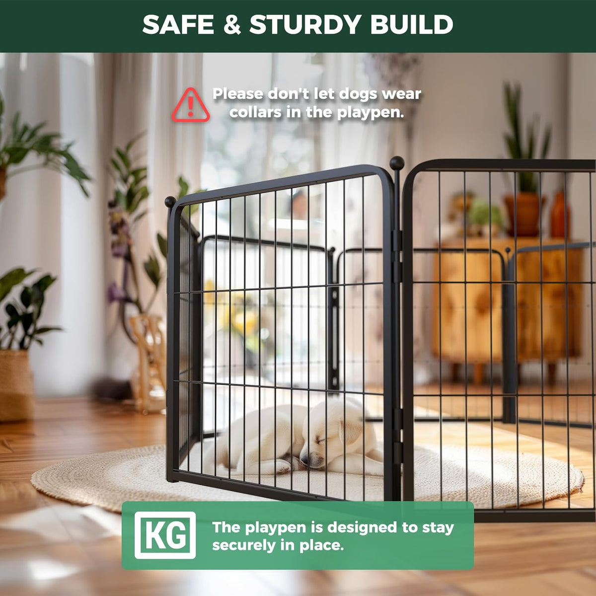 FXW Homeplus Unleashed Indoor Dog Playpen - Stress-Free and Safe Play, Heavy Duty 24 Inch 8 Wire
