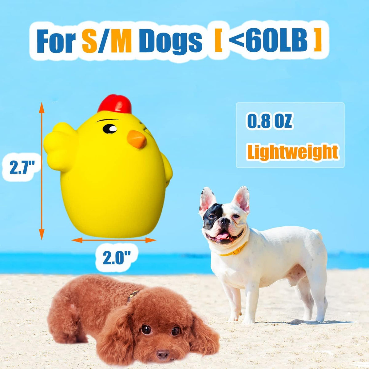 Squeaky Dog Toys for Small Dogs and Medium Breeds, Puppy Small Dog Toys Squeaky Dog Balls 6pcs for