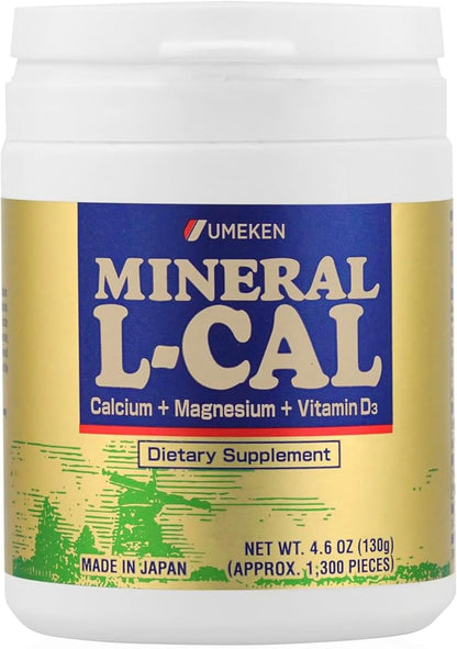 Umeken Mineral L-Cal Calcium with Vitamin D3, 2 Month Supply, Water Soluble Ball Format with