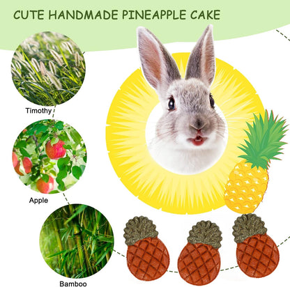 VESPRO Bunny Toys, 21PCS Rabbit Chew Toys for Teeth, Guinea Pig Natural Treats, Timothy Hay Sticks