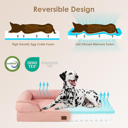 EHEYCIGA Orthopedic Dog Beds for Large Dogs, Waterproof Memory Foam Large Dog Bed with Sides
