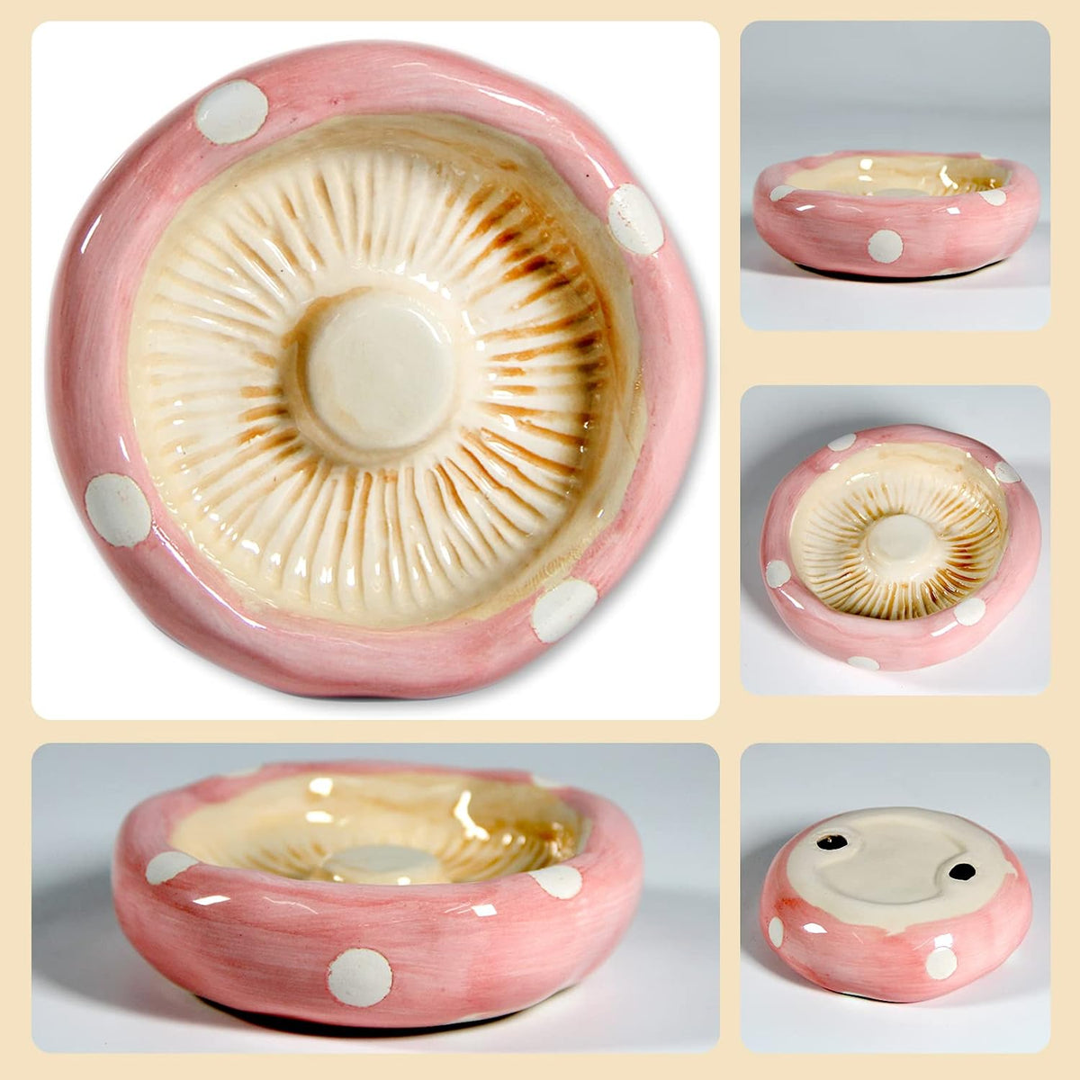 Ceramic Mushroom Guinea Pig House Hamster Hide Bed Includes Hamsters Food Bowl Guinea Pig Hideout