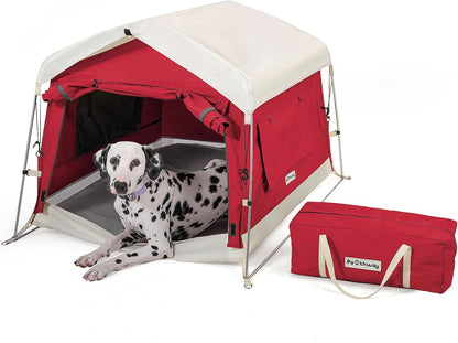 Dog Tent Cotton Fabric, Aluminum Poles and Camping Mat, Outdoor Weatherproof, Dog House Outdoor