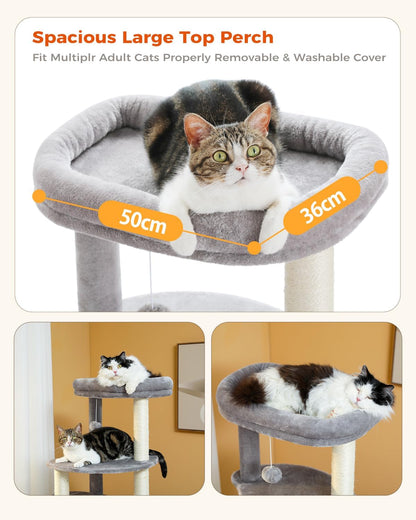 PETEPELA 61" Cat Tree for Indoor Cats, [6-Levels] Cat Climbing Tower with 9 Sisal Scratching Posts