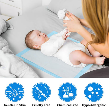 FRONTLINE Disposable Pee Pads 22'' X 22'' Ultra Absorbing Premium Heavy Duty Leakproof Underpads