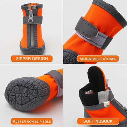 Dog Shoes for Small Dogs, Puppy Dog Boots & Paw Protector for Winter Snow Day, Summer Hot Pavement