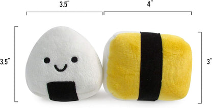 TONBO Soft Plush Small Cute and Cozy Sushi Dog Cat Bed with Two Sushi Crinkle Toys, Washer and