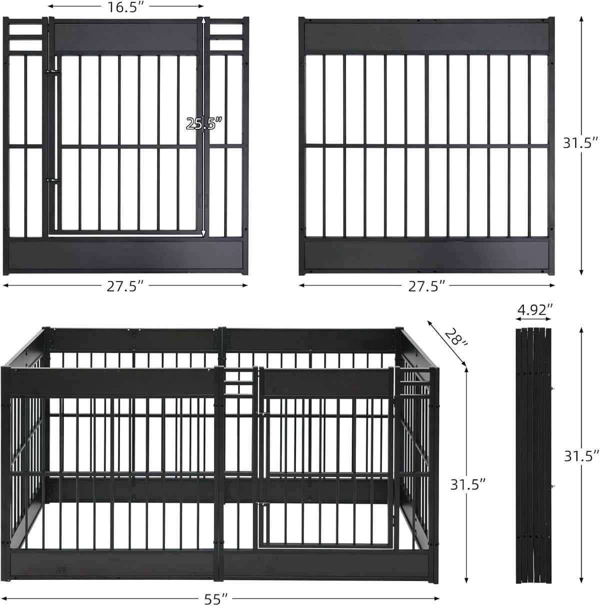 Dog Playpen, 31.5" Height Dog Pen Indoor, Heavy Duty, Safe and Sturdy, Furniture Style Puppy playpen