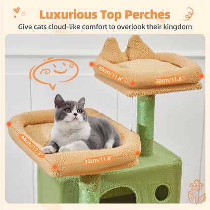 Taoqimiao Cactus Cat Tree, 71-Inch Cat Tower for Indoor Cats Large Adult, Multi-Level Large Cat