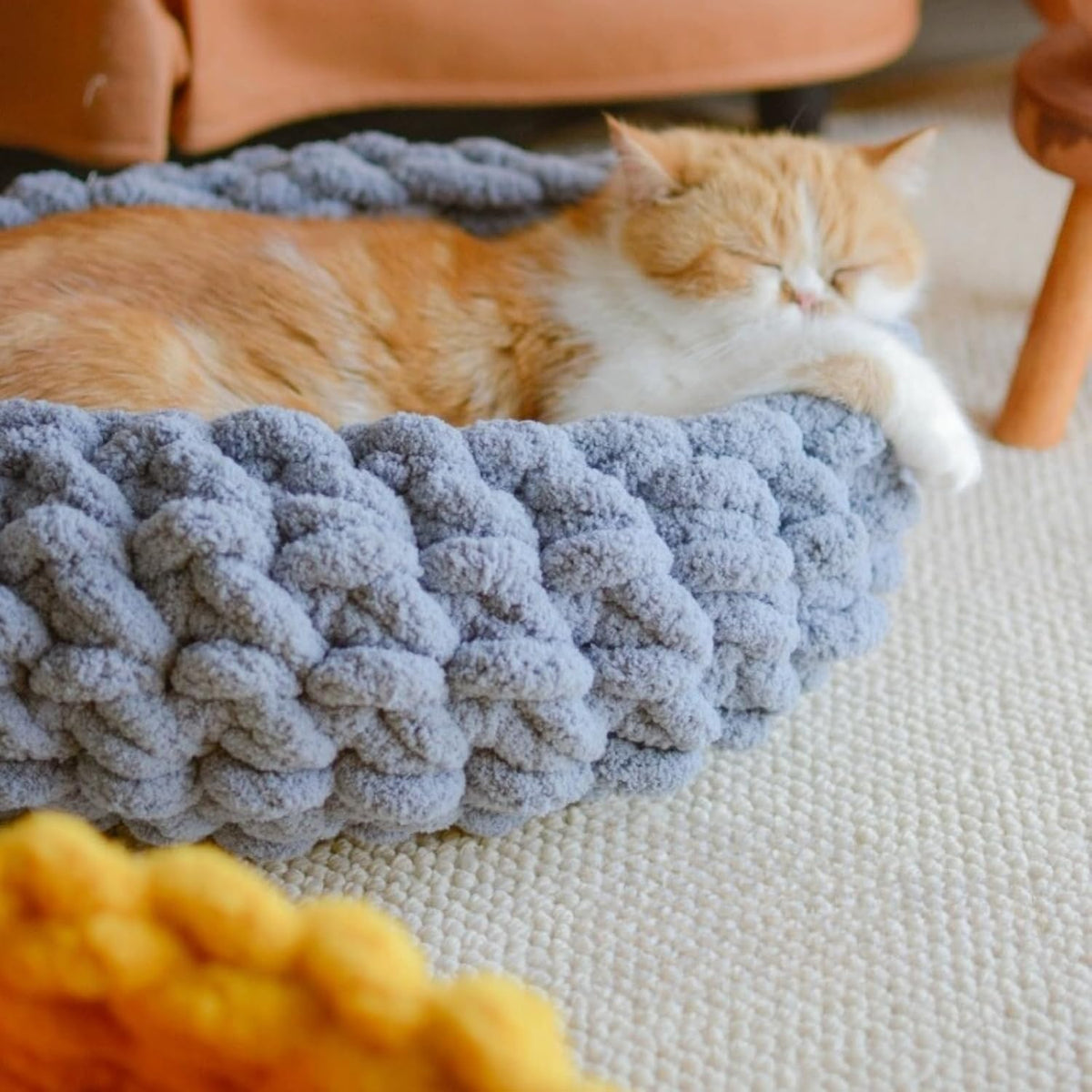 Cat Nest Bed – Premium Handwoven Washable Extra Soft Round Cave House for Indoor Kitten & Kitty
