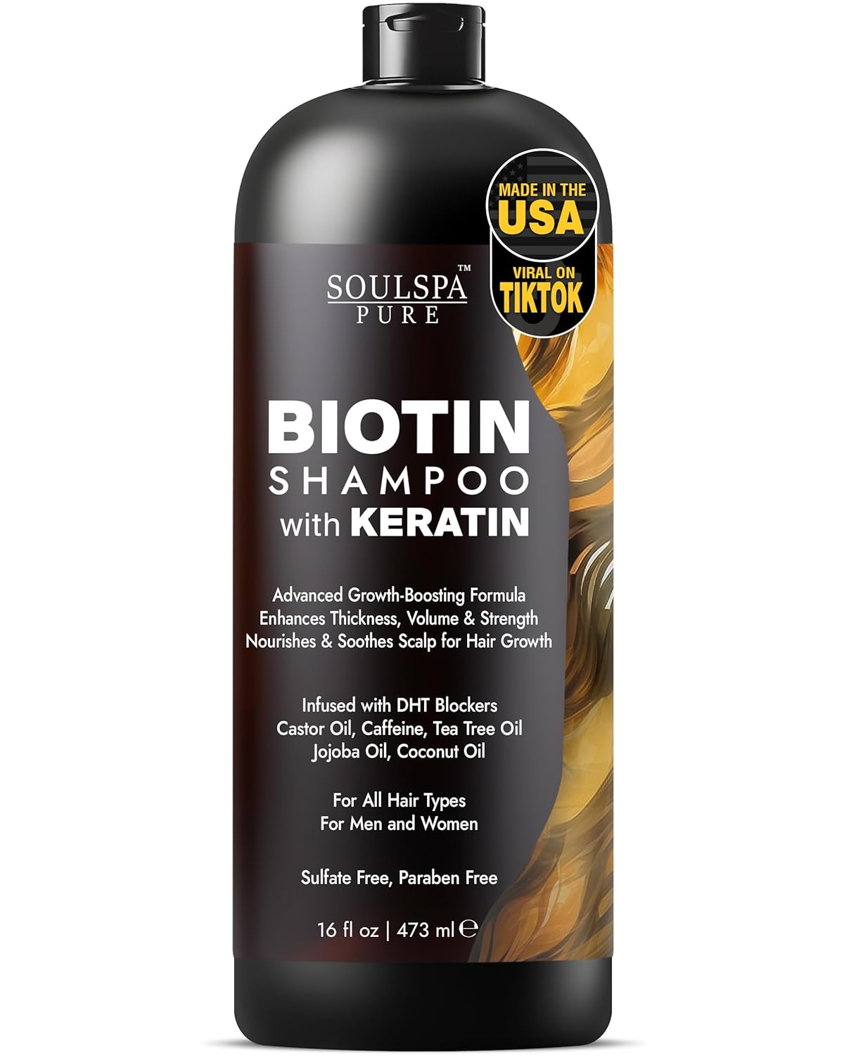 Biotin Shampoo with Keratin - Advanced Anti-Thinning, Hair Growth & Repair Formula - Soothes Scalp