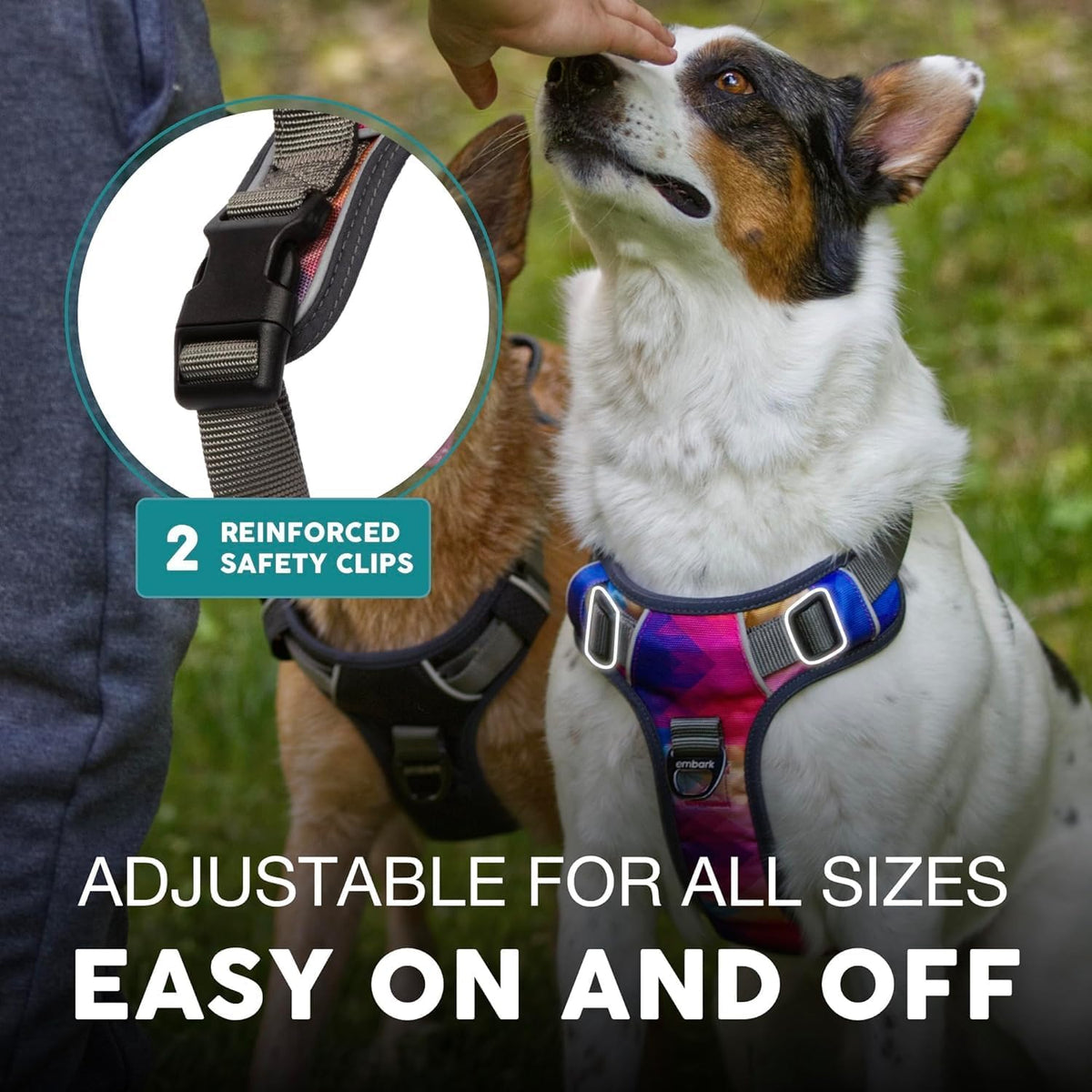 Embark Adventure Dog Harness, Reflective Trim No Pull Harness for Medium Sized Dog - Military Grade