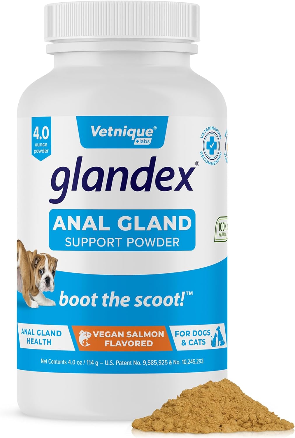 Vetnique Labs Glandex Dog Fiber Supplement Powder for Anal Glands with Pumpkin, Digestive Enzymes &