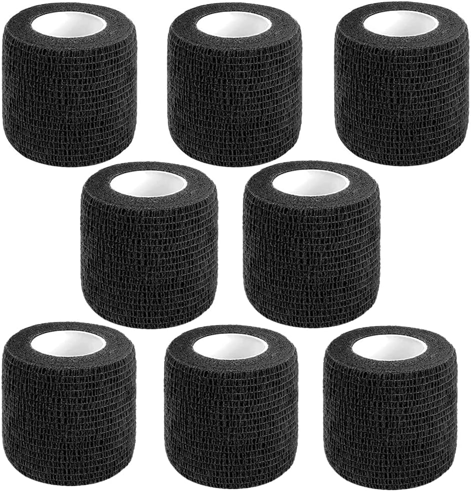 Self Adhesive Bandage Wrap,2 Inch Black Breathable Elastic Cohesive Bandages, Vet Wrap Sports Tape
