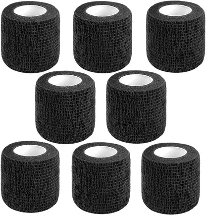 Self Adhesive Bandage Wrap,2 Inch Black Breathable Elastic Cohesive Bandages, Vet Wrap Sports Tape