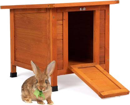 Coziwow Rabbit Hutch, Outdoor Cat House Weatherproof, Bunny Cage Indoor with Openable, Portable