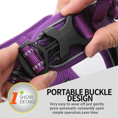 Truelove No Pull Dog Harness with Easy Control Handle and 2 Leash Attachments,Reflective Adjustable