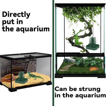 Chameleon Feeder+Bearded Dragon Feeder for Mounted Insect with Rope and Tweezers, Tank and Aquarium