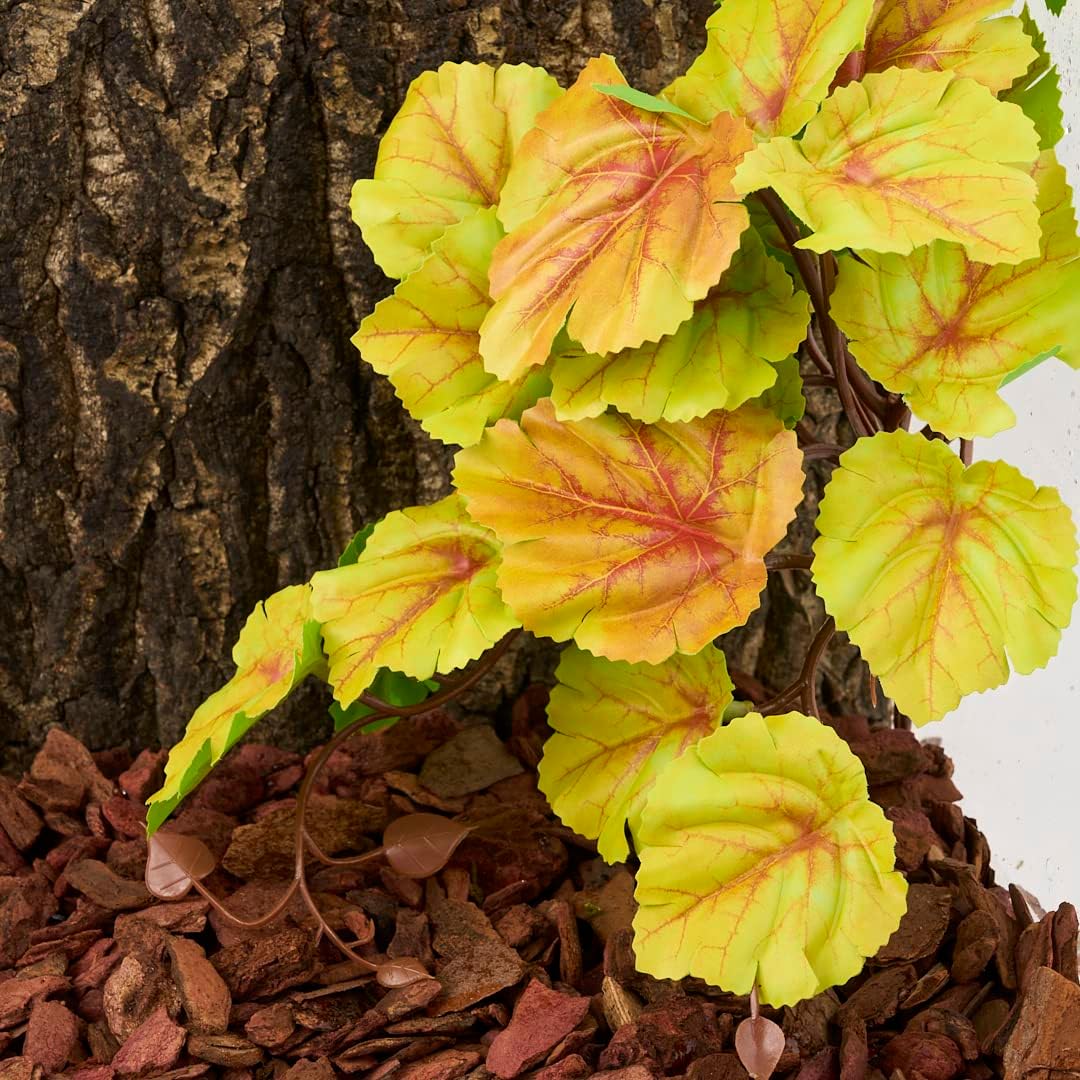 Reptile Plants for Terrarium, Amphibian Habitat Decor Artificial Hanging Plants with Suction Cup