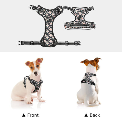 Timos Dog Harness, 3 Snap Buckles No-Pull Soft Padded Dog Vest with 2 Metal Leash Clips,Adjustable