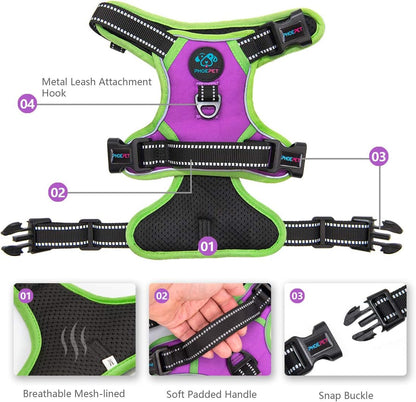 PHOEPET 2019 No Pull Dog Harnesses for Small Dogs Reflective Adjustable Front Clip Vest with Handle