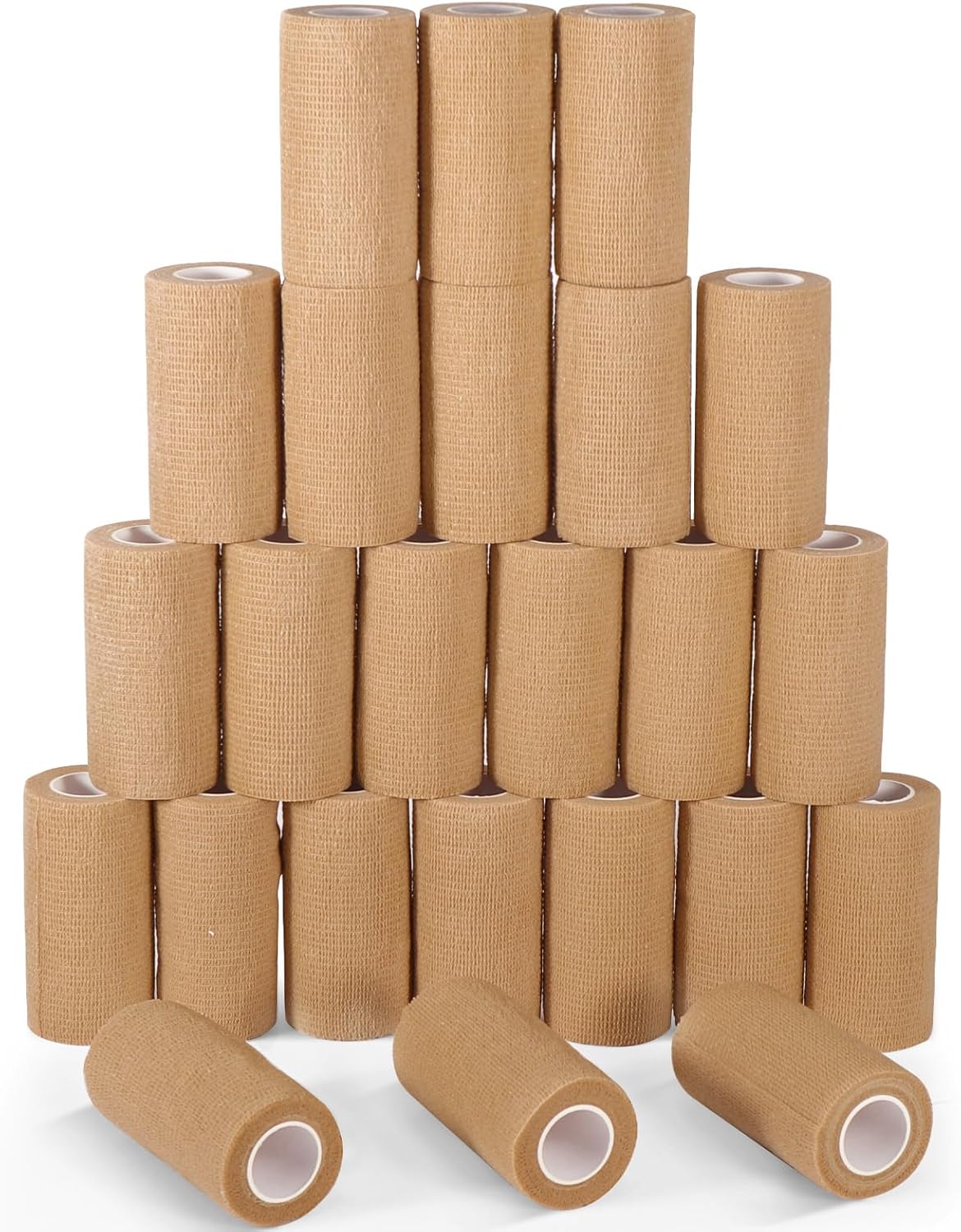 LDIWEE 24 Pack 4 Inch Self Adhesive Bandage Wrap - 5 Yard Cohesive Athletic Tape for First Aid
