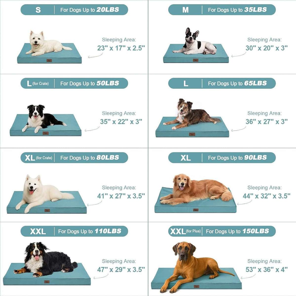 Outdoor Extra Large Dog Bed, Jumbo Waterproof Dog Bed for Large Dogs, Orthopedic Egg Foam Pet Bed