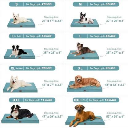 Outdoor Extra Large Dog Bed, Jumbo Waterproof Dog Bed for Large Dogs, Orthopedic Egg Foam Pet Bed