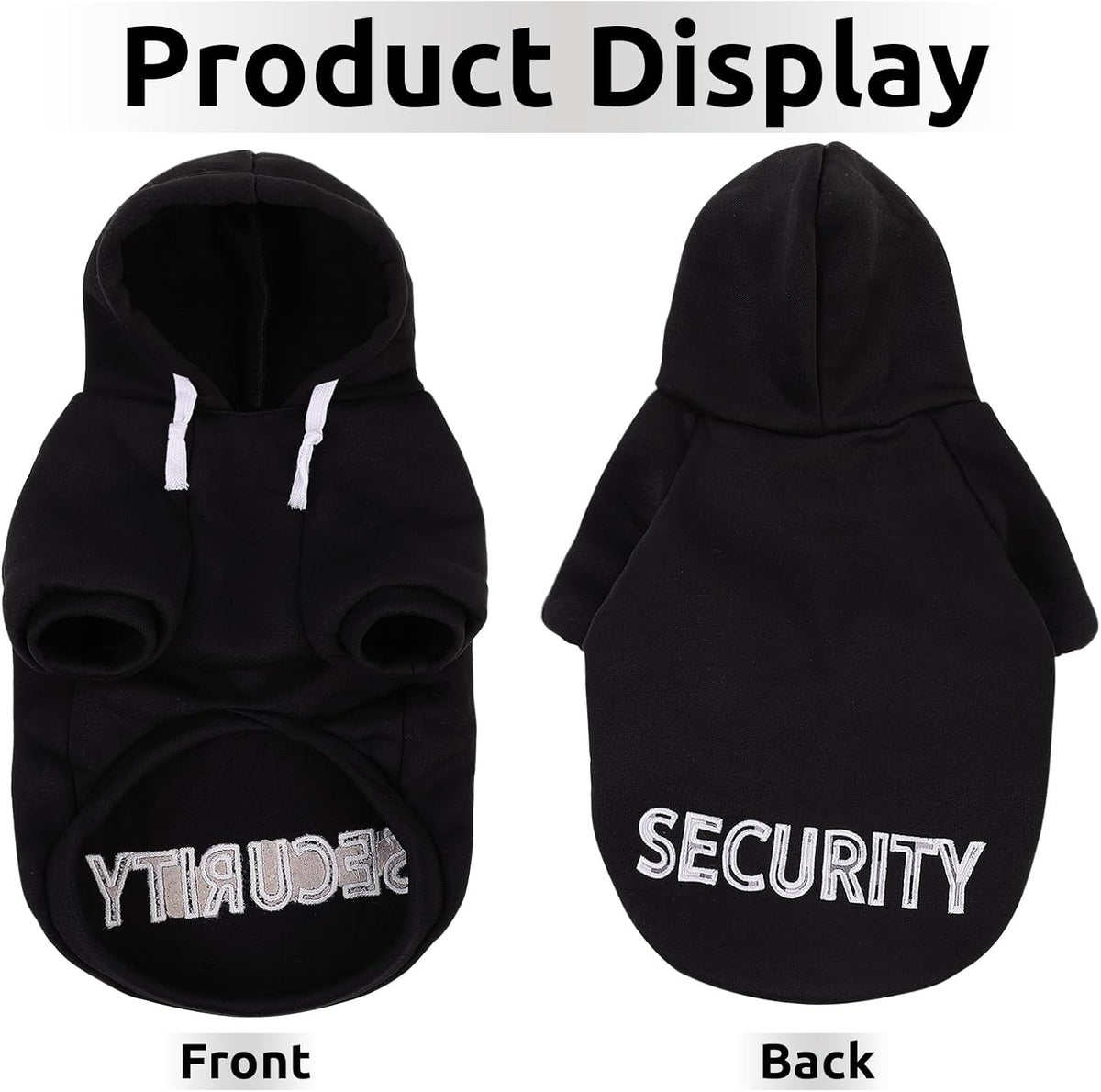 SAWMONG Dog Hoodie,Flannel Pet Hooded Sweater with Hat Puppy Pullover Sweater Shirt,Dog (Security