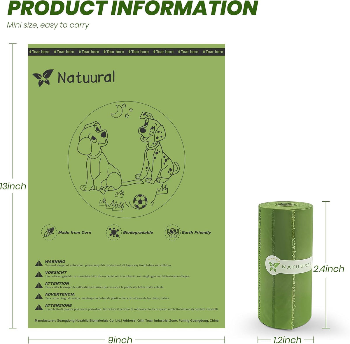Dog Poop Bags Rolls-600 Counts, 40Rolls, Biodegradable Poop Bags Made of Cornstarch, 100% Leak