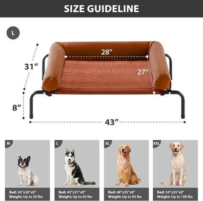 RRPETHOME Large Elevated Cooling Dog Bed, Raised Dog Cot Beds for Large Dogs, Elevated Outdoor Pet