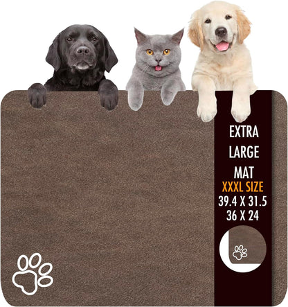 Dog Food Mat, 36" x 24" Extra Large Absorbent Dog Mat for Food and Water, Non Skid Cat Bowl Mat, No