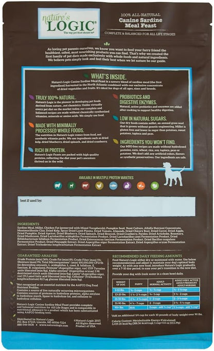 Nature's Logic Dry Dog Food - 100% Natural - No Synthetics - For All Ages, Sizes, Breeds - Free