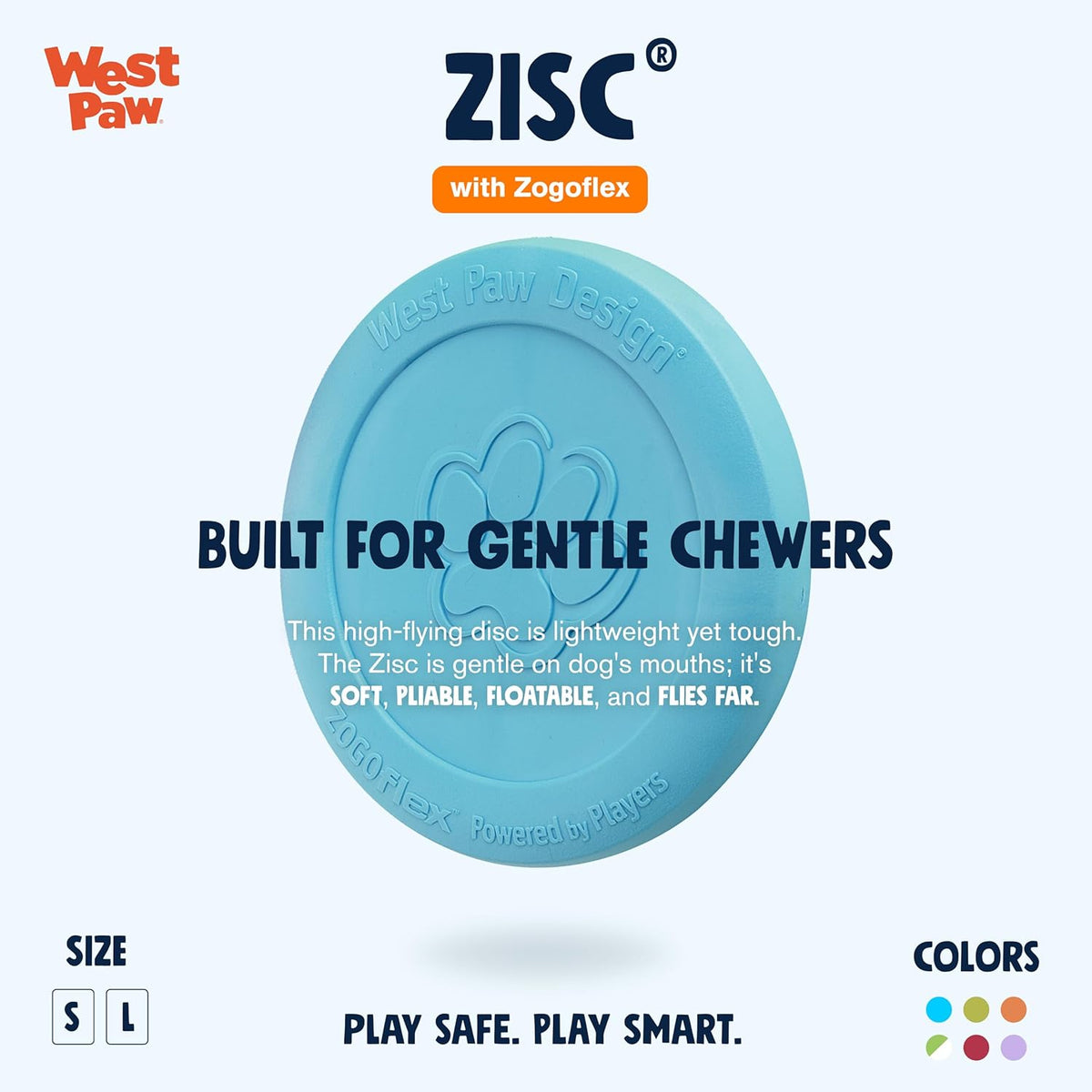 West Paw Zogoflex Zisc Dog Flying Disc, High Flying Aerodynamic Disc for Dogs Puppy – Lightweight