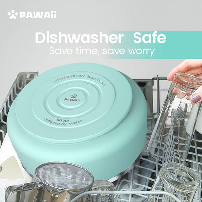 Pawaii Stainless Steel Dog Bowl with Non-Slip Rubber Base & Double Wall Insulation - Durable Design
