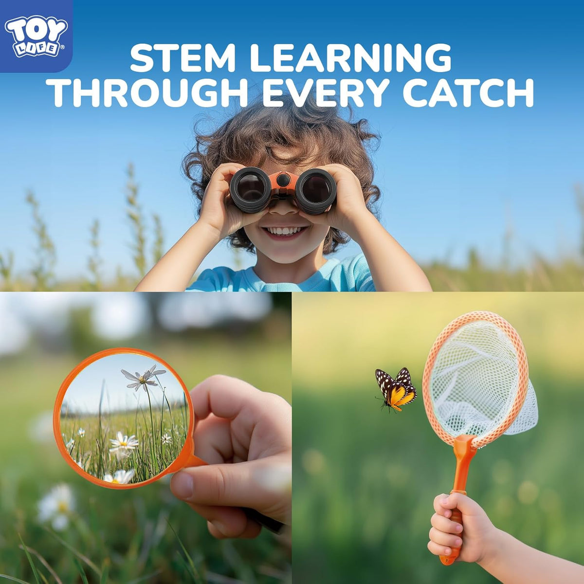 TOY Life Bug Catcher for Kids, Bug Catching Kit Kids Explorer Kit with Butterfly Net, Catching