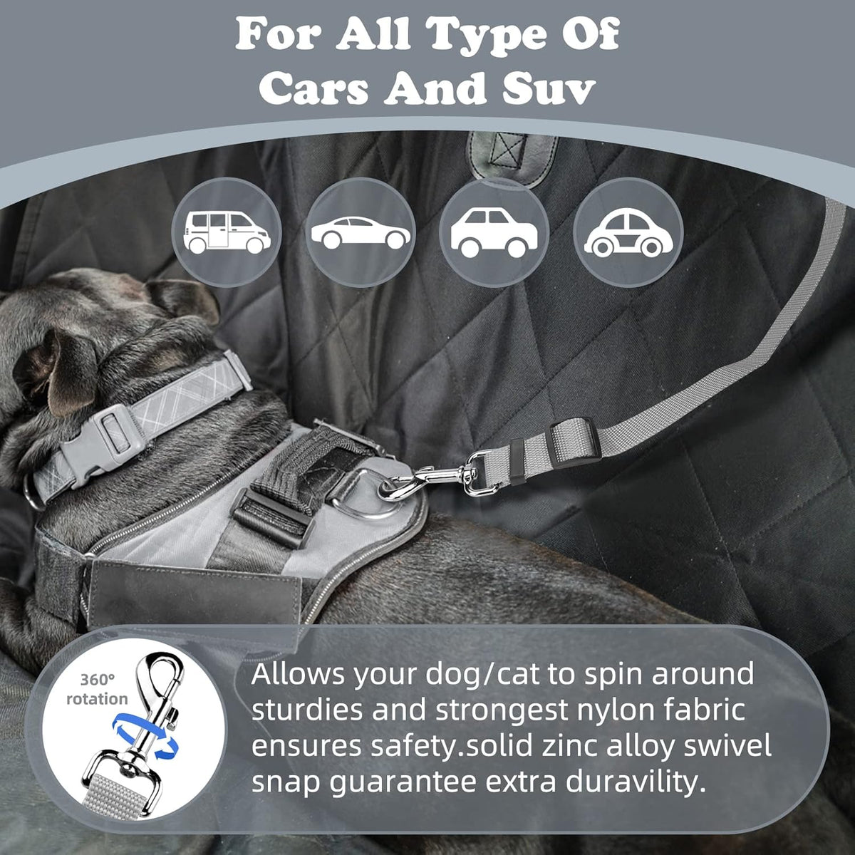 BWOGUE Pet Dog Cat Seat Belts, Car Headrest Restraint Adjustable Safety Leads Vehicle Seatbelt