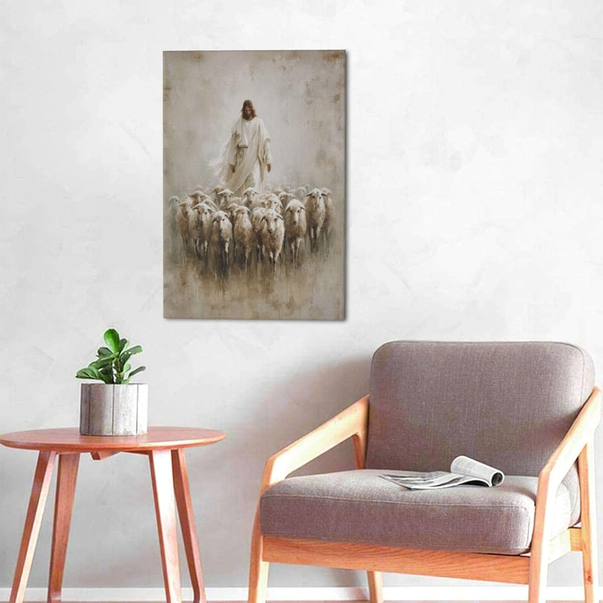Jesus and Lamb Wall Art Christian Jesus Lamb Canvas Wall Decor Christ Religious Pictures painting