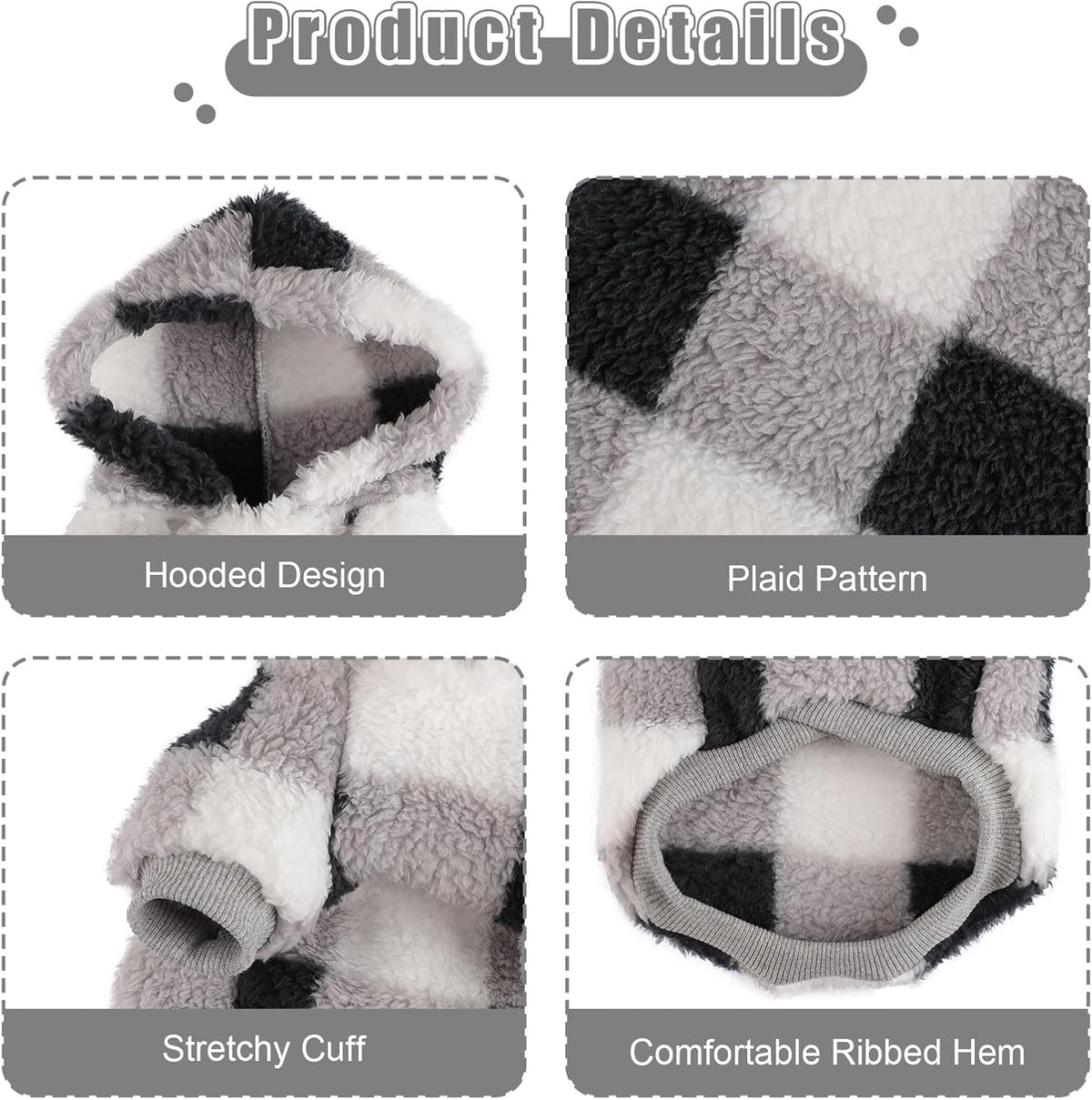 Medium Dog Sweater for Small Dogs Hoodies,Winter Clothes Boy Girl Male Female,Warm XXS Fleece