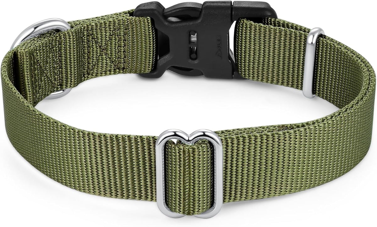Mikivery Nylon Dog Collar with Quick Release Buckle Soft Adjustable Sturdy for Small Medium Large