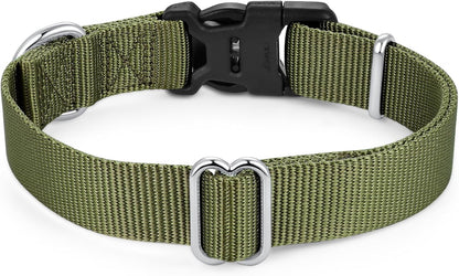 Mikivery Nylon Dog Collar with Quick Release Buckle Soft Adjustable Sturdy for Small Medium Large