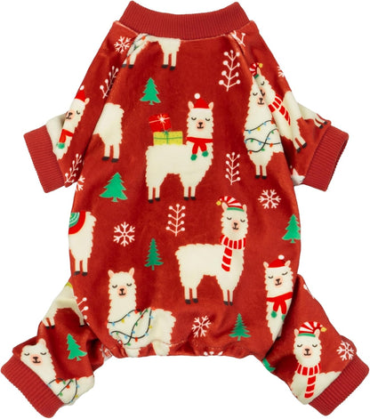 Fitwarm Christmas Alpaca Dog Pajamas, Christmas Clothes for Small Dogs Boy Girl, Holiday Pet