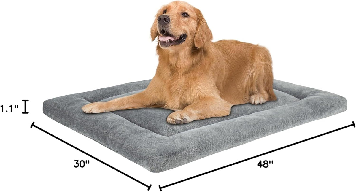KHONSU PET Dog Bed Mat for Crate 1.1in Slim Cooling Pad Reversible Flannel & Waterproof Canva for