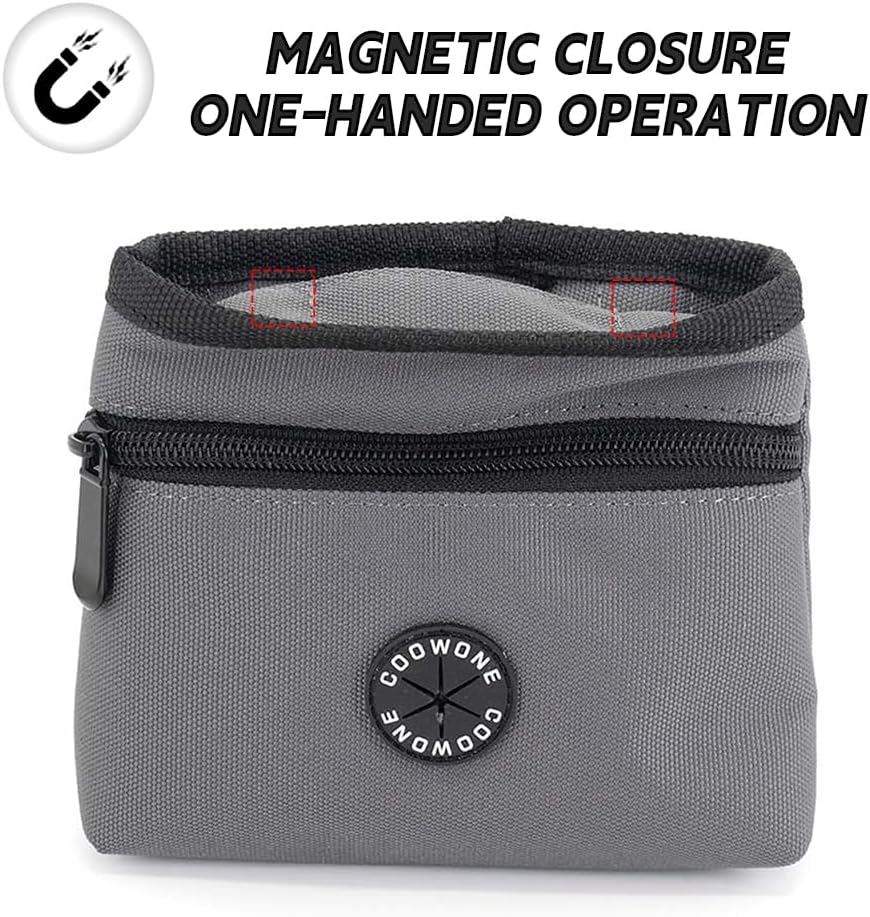 COOWONE Dog Treat Pouch with Pet Training Clicker, Detachable Dog Puppy Training Treat Bag, 900D