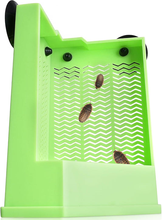 Reptile Corner Hunting Bowl - Glass Mount Insect Feeding Box for Reptile with Suction Cup which is